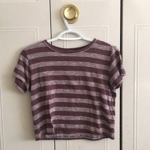 Maroon Short-sleeve Crop Top